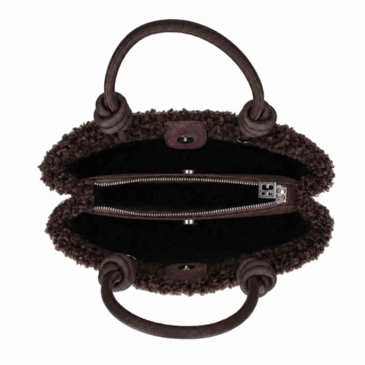 Borsa a mano  REBELLE ASE BIG FURRY Marrone wengè