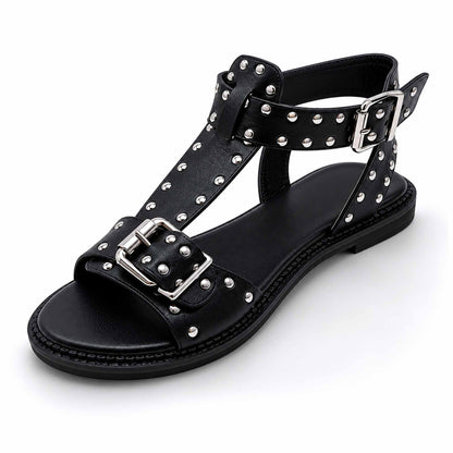 Sandalo Mad Mind 150005 donna nero borchiato
