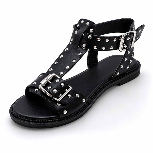 Sandalo Mad Mind 150005 donna nero borchiato