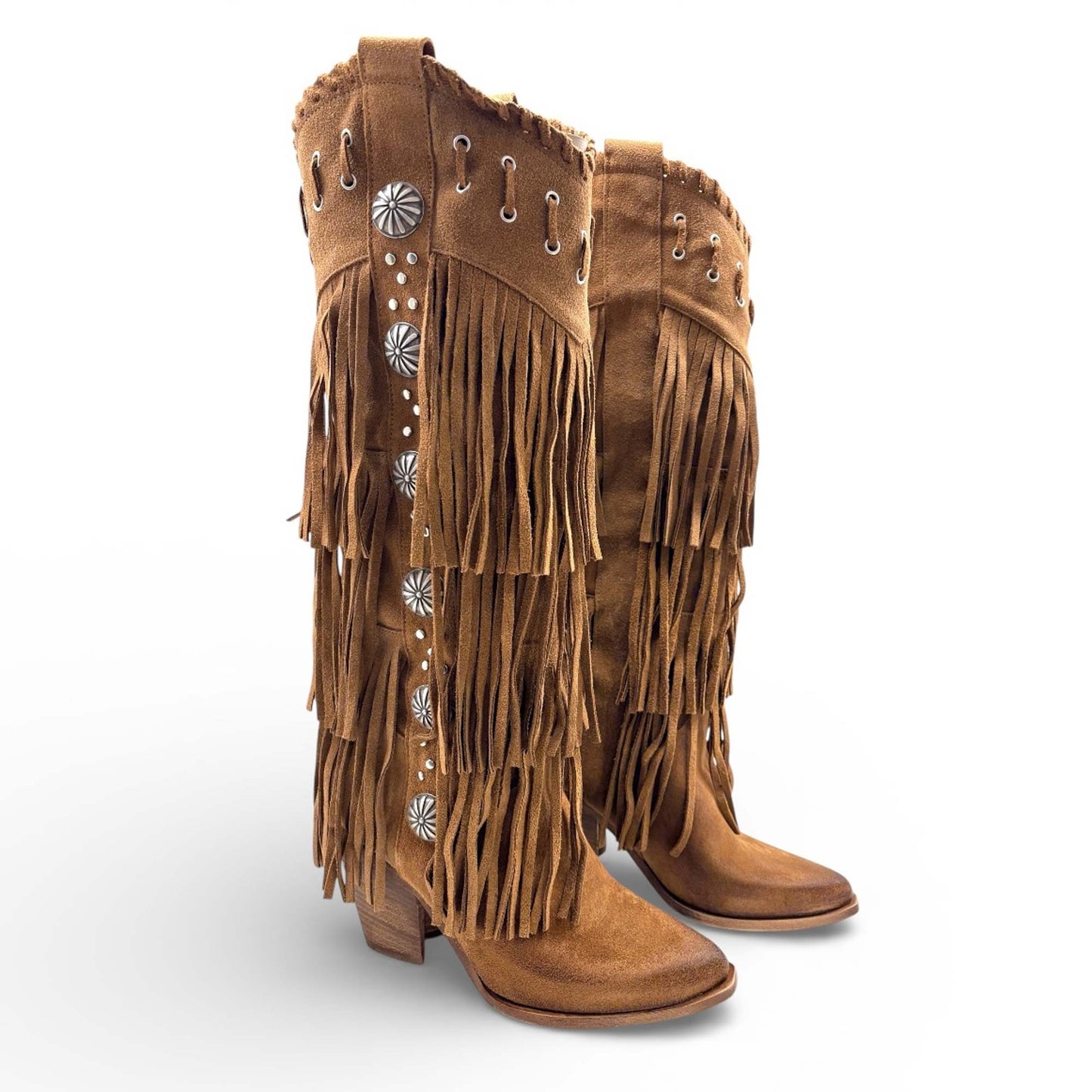 Stivali Divine Follie 49-EL902 texano frange boho | Elegante e Comodo