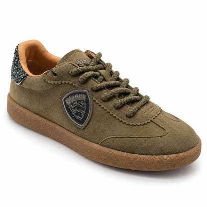 Sneaker Blauer AURORA04 donna suede verde militare
