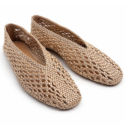 Ballerine INUOVO Donna Flat YTA009 | Tessuto Intrecciato Champagne