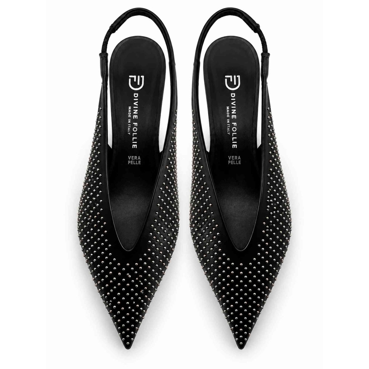 Slingback borchiato Divine Follie 7375 Decolte nero