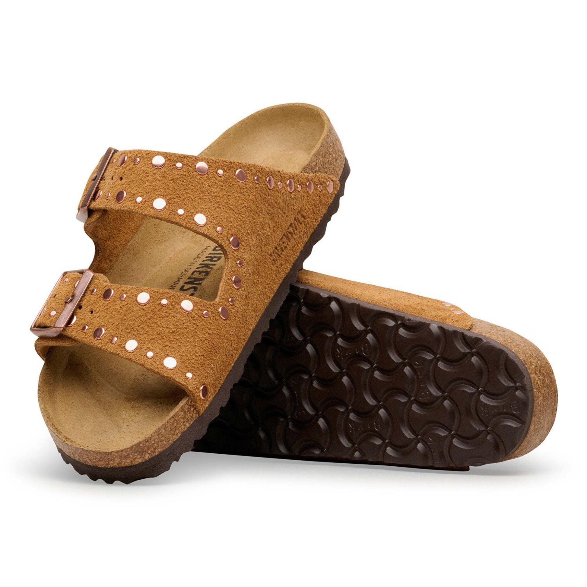Sandali Arizona Rivet Birkenstock camoscio mink