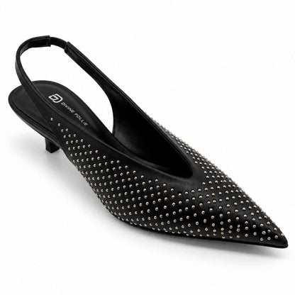 Slingback borchiato Divine Follie 7375 Decolte nero