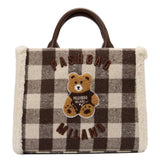 Borsa a mano Marge in lana 20162 con orsetto in teddy