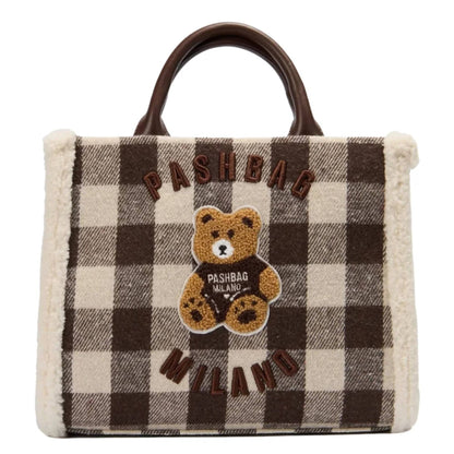 Borsa a mano Marge in lana 20162 con orsetto in teddy