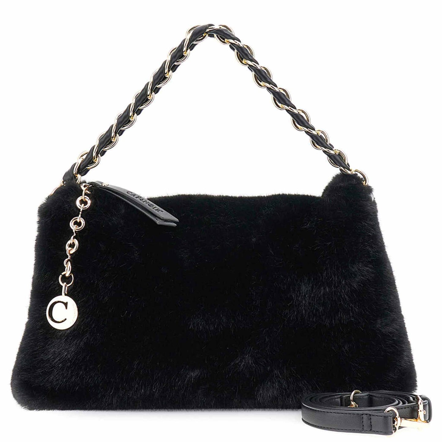 Borsa a spalla CafèNoir NB0906  in ecopelliccia nera