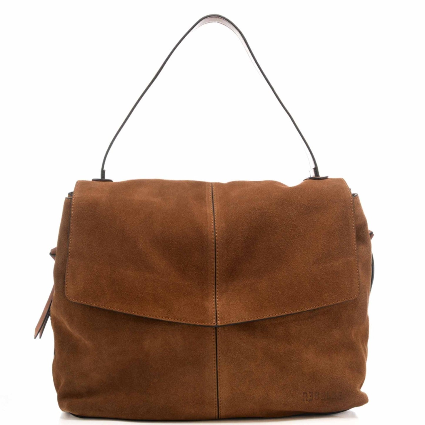 Borsa a spalla REBELLE LAMPETRA camoscio marrone