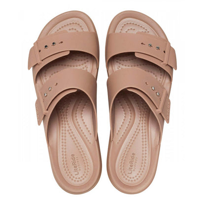 Sandali Crocs Brooklyn Buckle Low Wedge 207431-2HI marrone