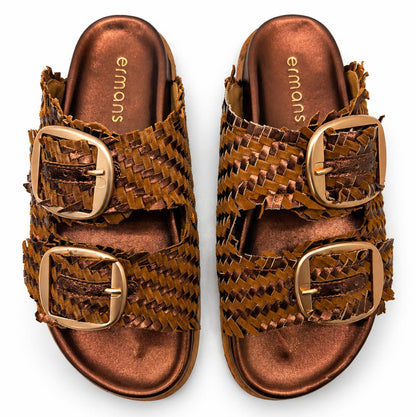 Sandali Ermans 7413 ciabatta donna marrone