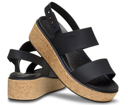 Sandali Crocs Brooklyn Cork Low Wedge 211144-060 nero
