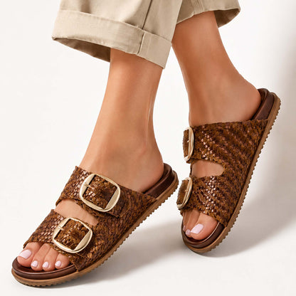 Sandali Ermans 7413 ciabatta donna marrone