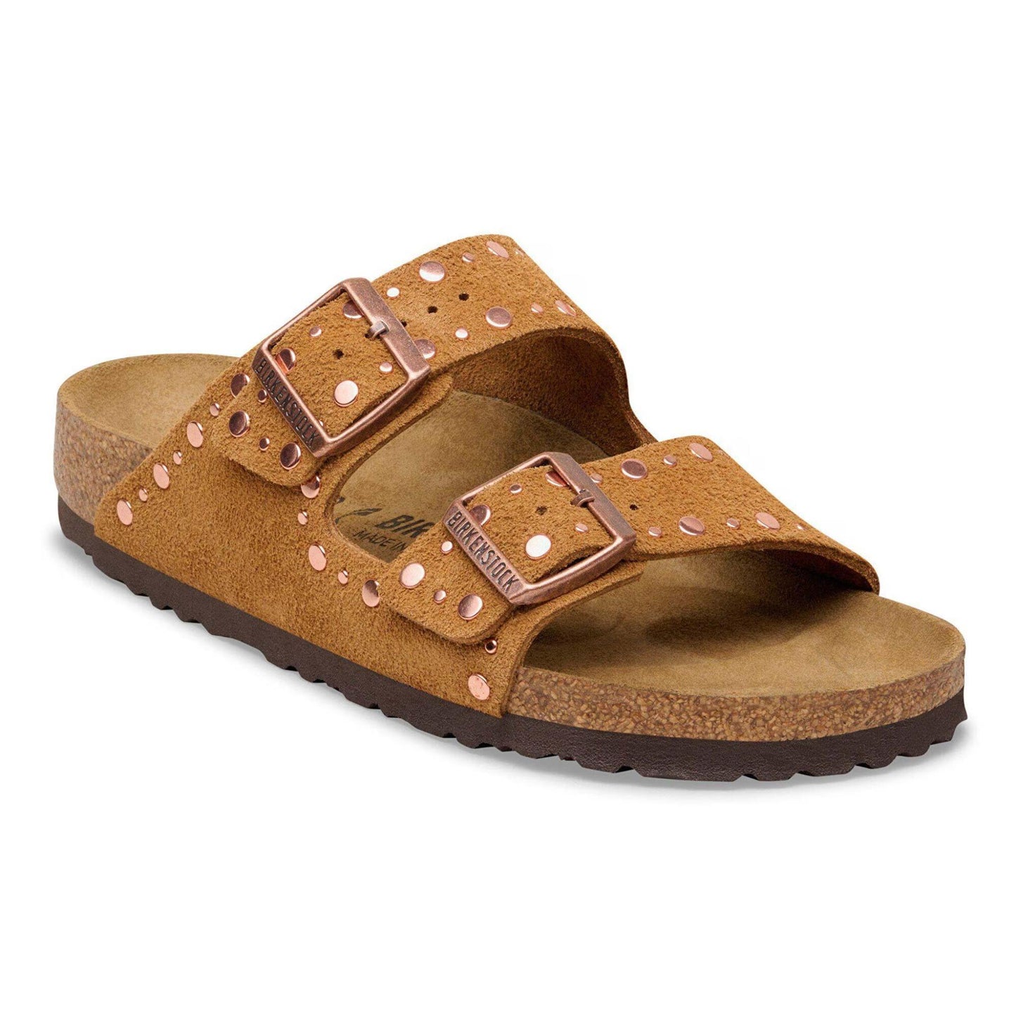Sandali Arizona Rivet Birkenstock camoscio mink