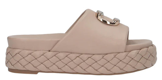 Ciabatta CafèNoir HH9111 con fondo a treccia taupe