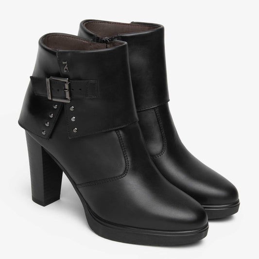 Tronchetti NeroGiardini Donna I617273D-100 Neri in Pelle con Tacco 9,5 cm | Autunno Inverno