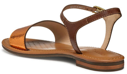 Sandali GEOX "Sozy" D55LXJ pelle laminato arancio