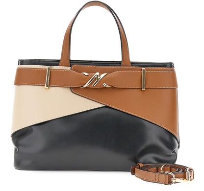 Borsa a mano CafèNoir WG0918 con accessorio in metallo sul passante multicolor