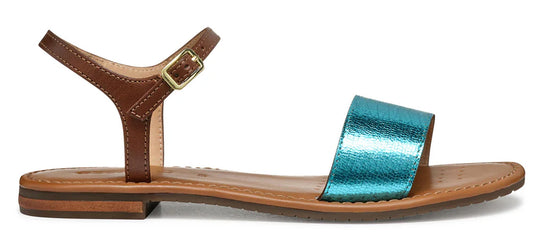 Sandali GEOX "Sozy" D55LXJ in pelle azzurro
