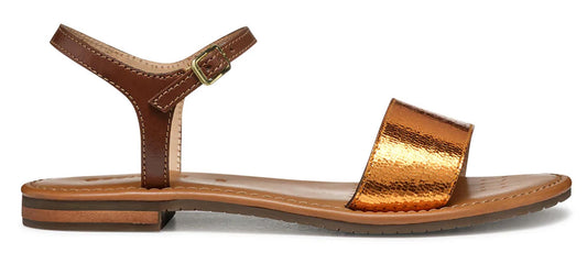 Sandali GEOX "Sozy" D55LXJ pelle laminato arancio