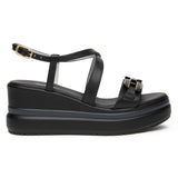 Sandali Zeppa NeroGiardini E615953-100 | Tacco 7 cm Comodo