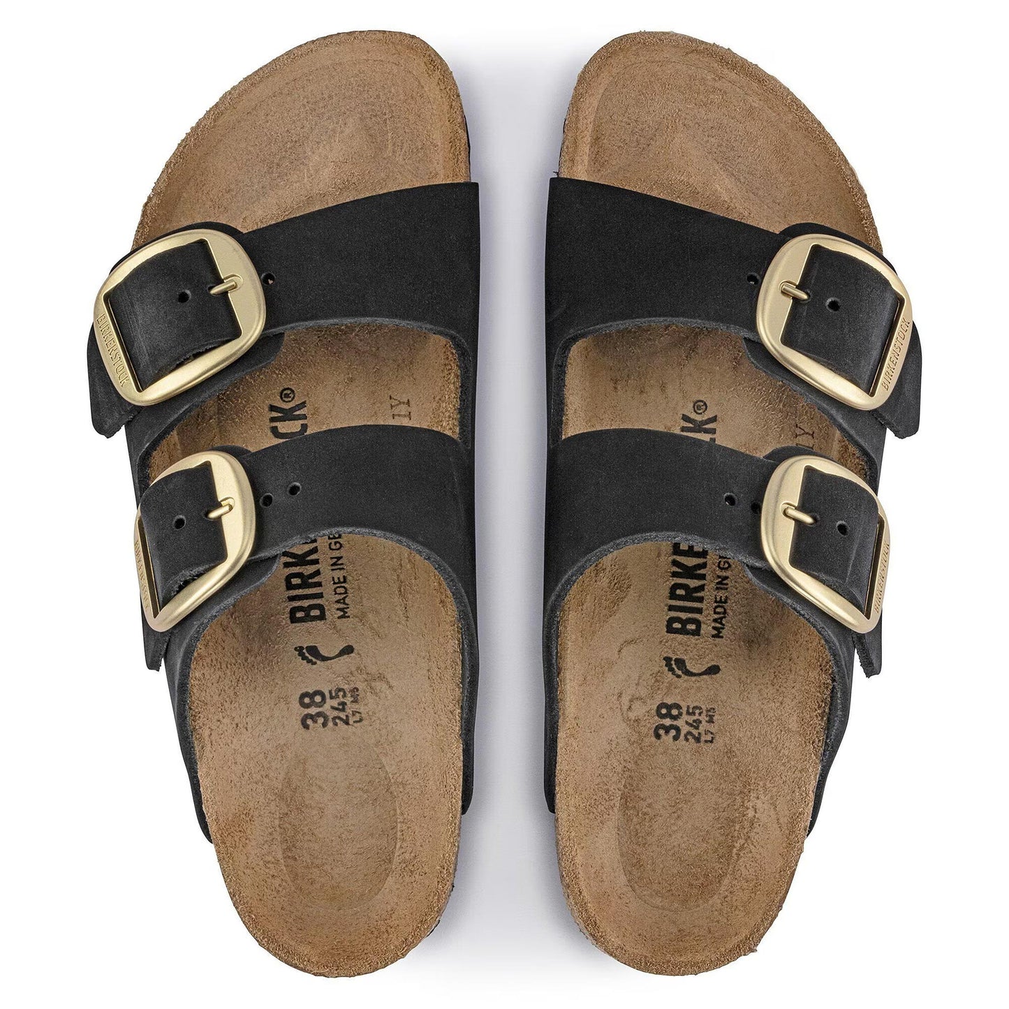 Sandali Arizona Big Buckle Birkenstock in nubuck nero 1023290