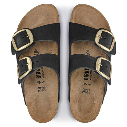 Sandali Arizona Big Buckle Birkenstock in nubuck nero 1023290