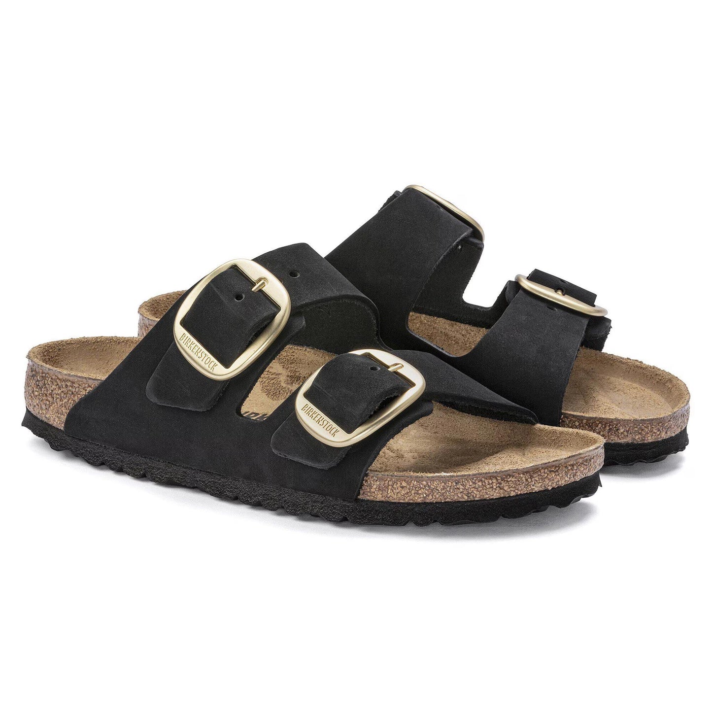 Sandali Arizona Big Buckle Birkenstock in nubuck nero 1023290