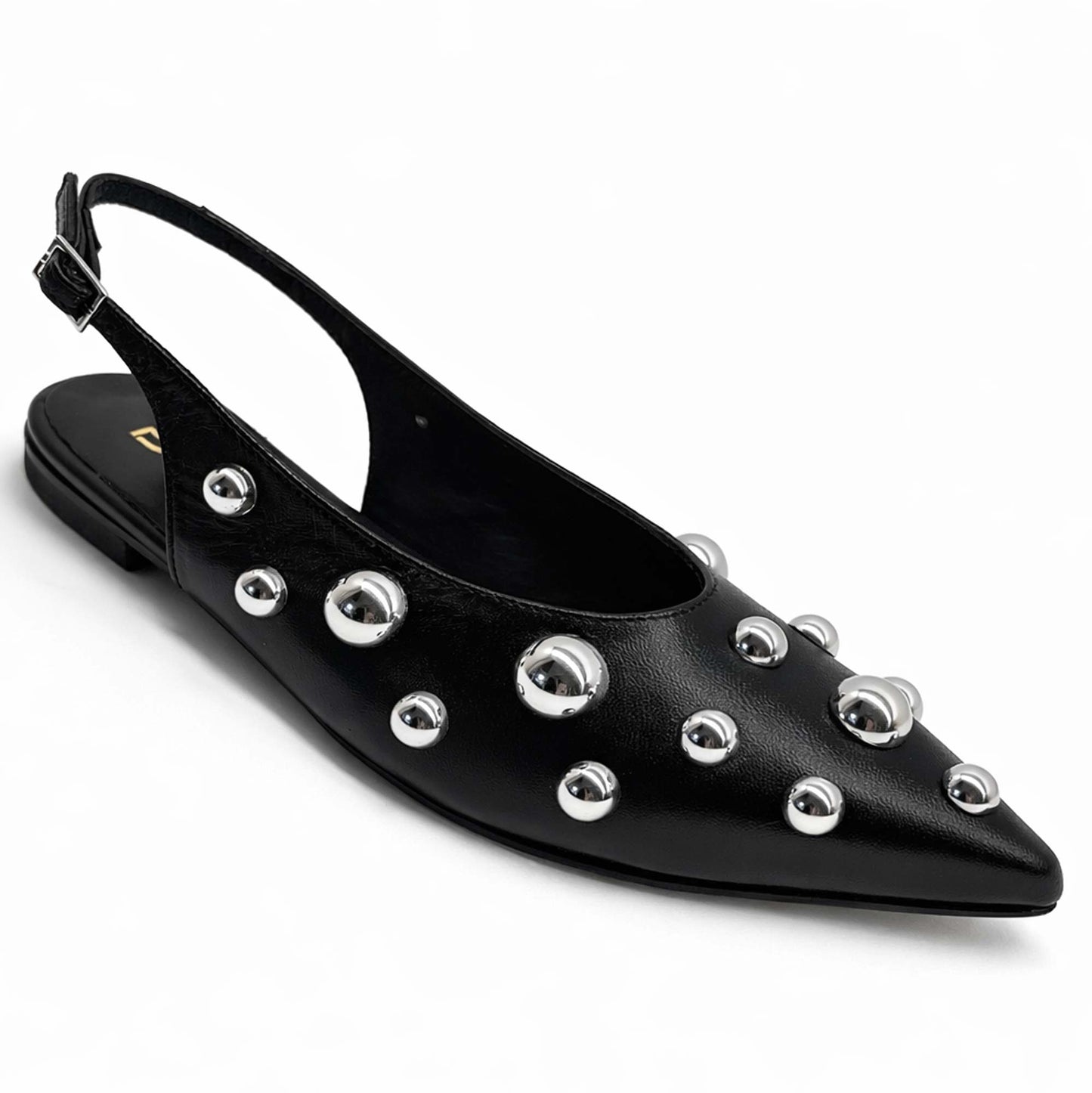 Ballerine Divine Follie "Delia" 2381/PEB4 Donna Pelle Borchiata Nero | Comoda e di Tendenza