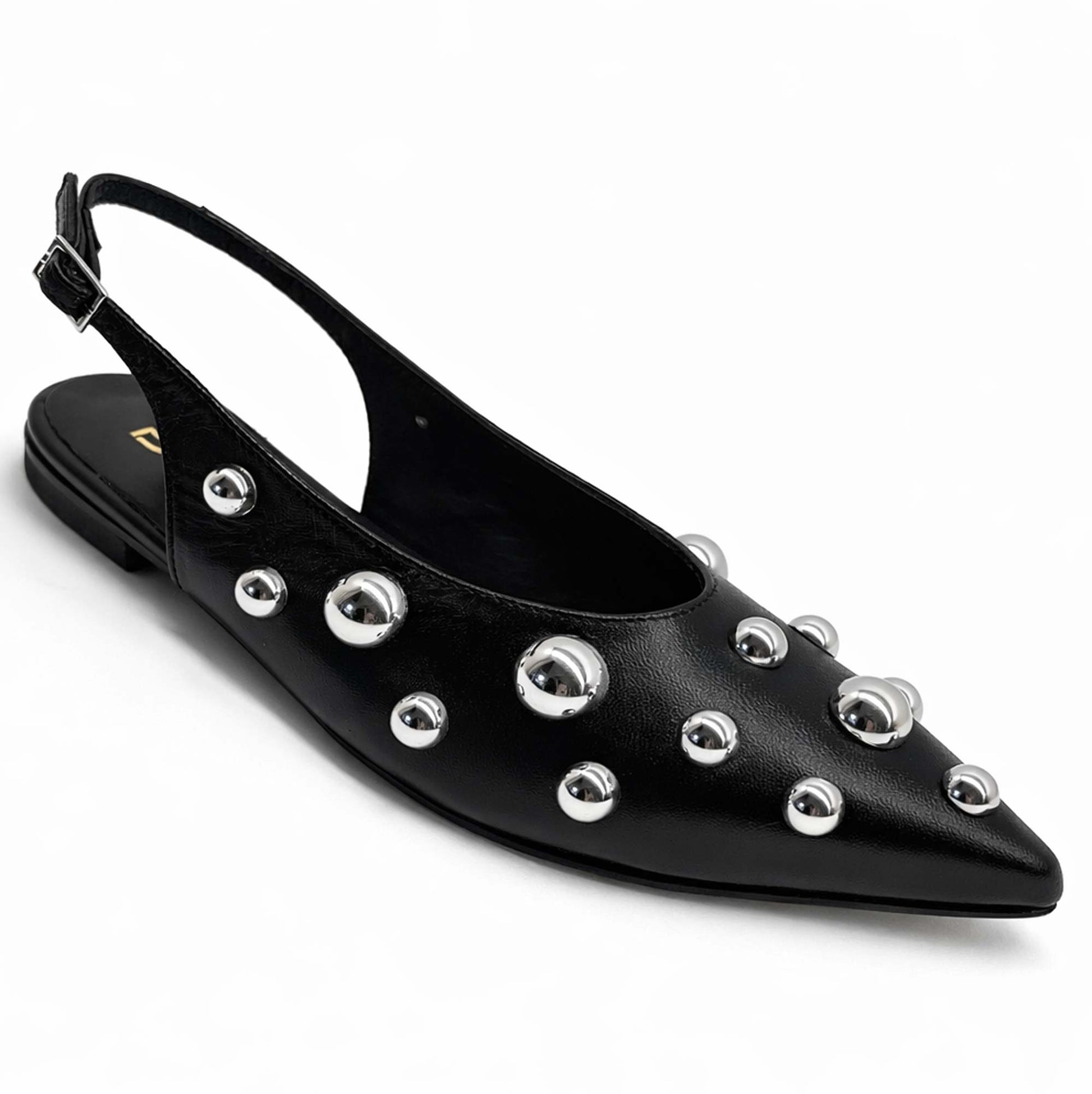 Ballerine Divine Follie "Delia" 2381/PEB4 Donna Pelle Borchiata Nero | Comoda e di Tendenza
