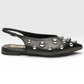 Ballerine Divine Follie "Delia" 2381/PEB4 Donna Pelle Borchiata Nero | Comoda e di Tendenza