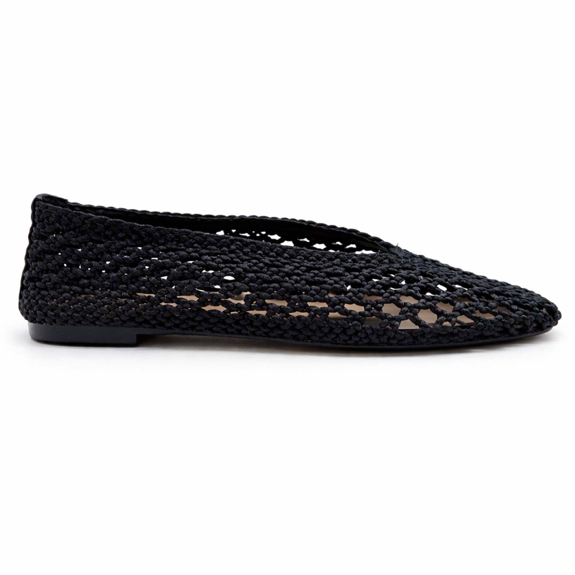 Ballerine INUOVO Donna Flat YTA009 | Tessuto Intrecciato Nero