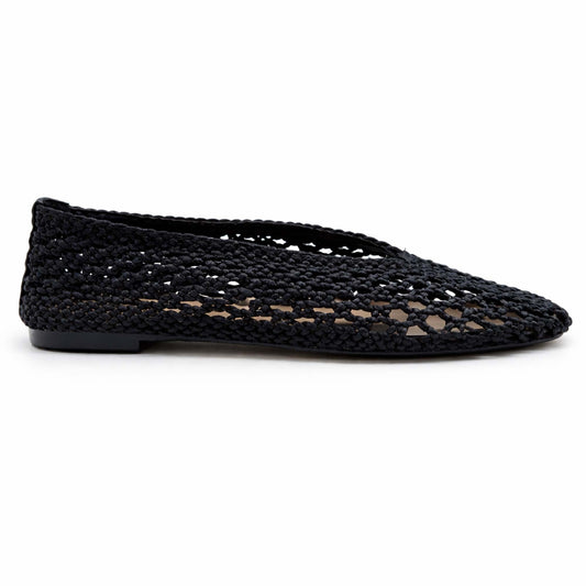 Ballerine INUOVO Donna Flat YTA009 | Tessuto Intrecciato Nero