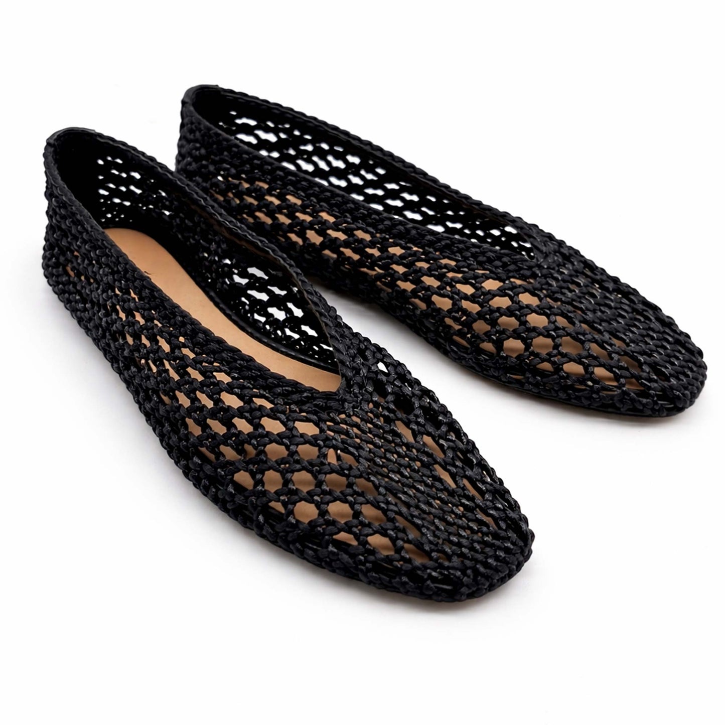 Ballerine INUOVO Donna Flat YTA009 | Tessuto Intrecciato Nero