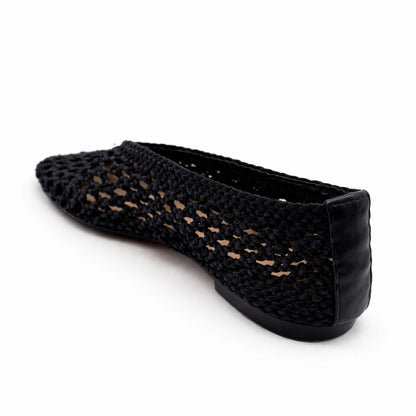 Ballerine INUOVO Donna Flat YTA009 | Tessuto Intrecciato Nero