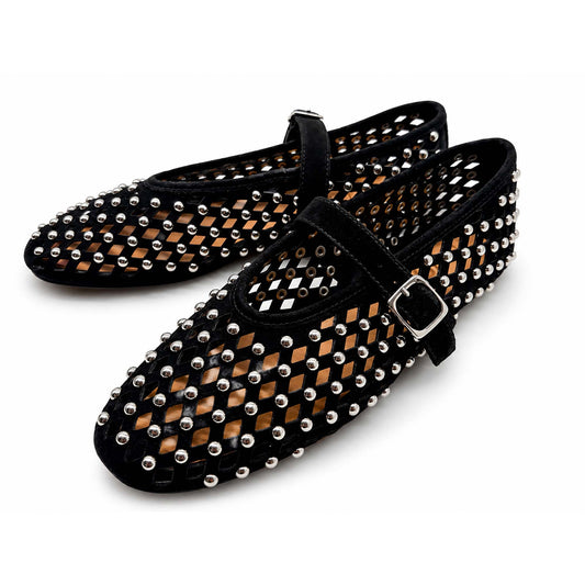 Ballerine INUOVO Donna Flat in Pelle CNK003 | Nubuck Traforato Nero