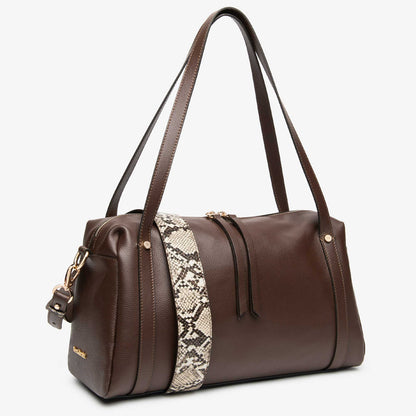 Bauletto donna NeroGiardini marrone Castoro vista laterale
