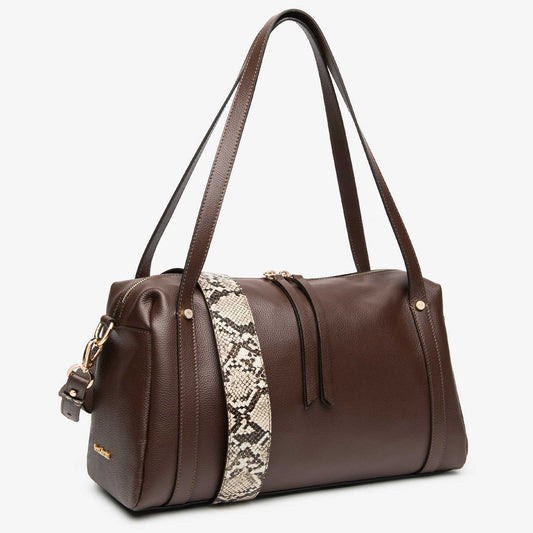 Bauletto donna NeroGiardini marrone Castoro vista laterale