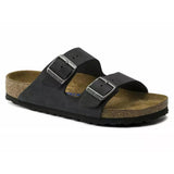 Sandali Arizona Soft Birkenstock Unisex pelle Nera | Calzata Stretta 752483 (35-47)