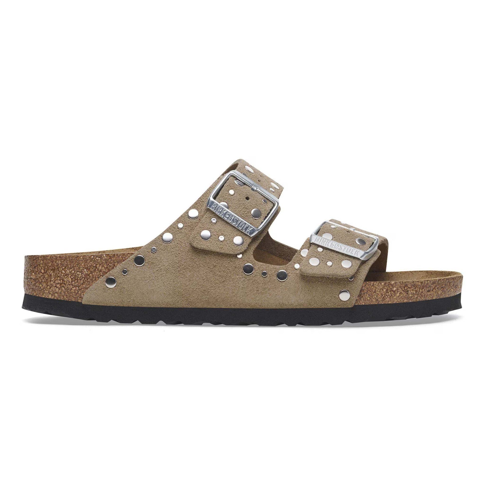 Sandali Arizona Rivet Donna Birkenstock Camoscio Taupe | Calzata Stretta 1029390