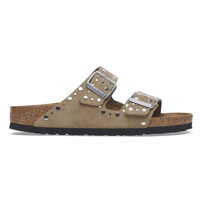 Sandali Arizona Rivet Donna Birkenstock Camoscio Taupe | Calzata Stretta 1029390