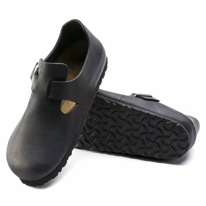 Birkenstock London Nero 166543 Scarpe in Pelle Oliata (36-40) | Calzata Stretta