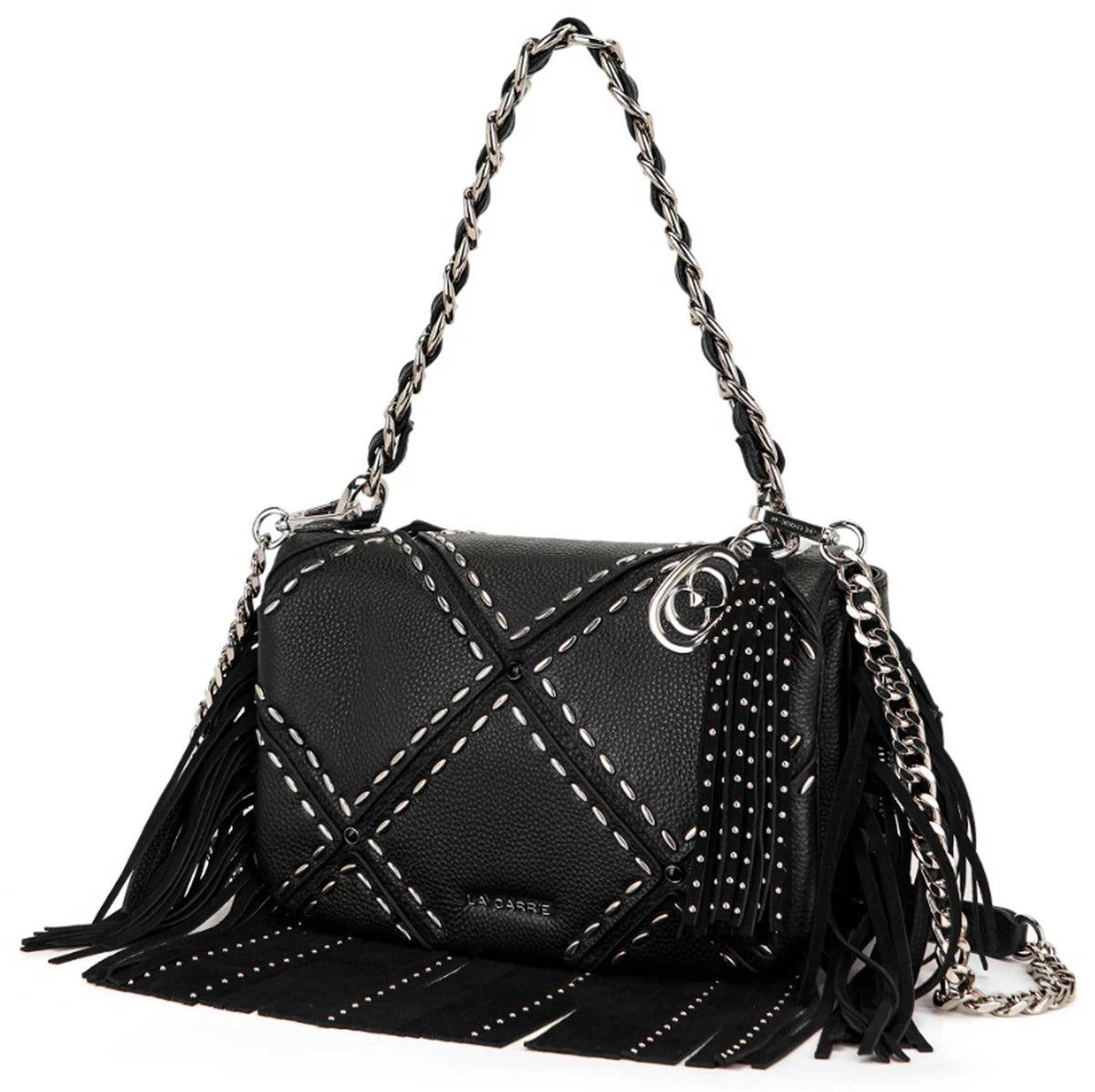Borsa La Carrie Isabel Rock nera vista frontale