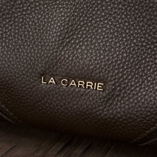 Borsa La Carrie Isabel marrone in pelle bottalata con frange