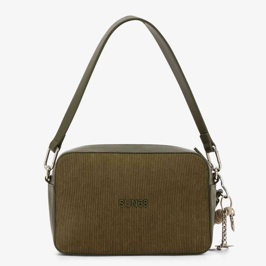 Borsa SUN68 Donna Camera Bag in Velluto Verde militare Y46218_74 | Autunno Inverno