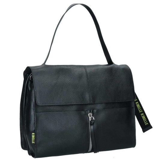 Borsa a cartella Rebelle Clio Satchel L nera vista frontale