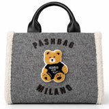 Borsa a Mano PashBag Marge 20164 Grigia con Orsetto Teddy | Autunno Inverno