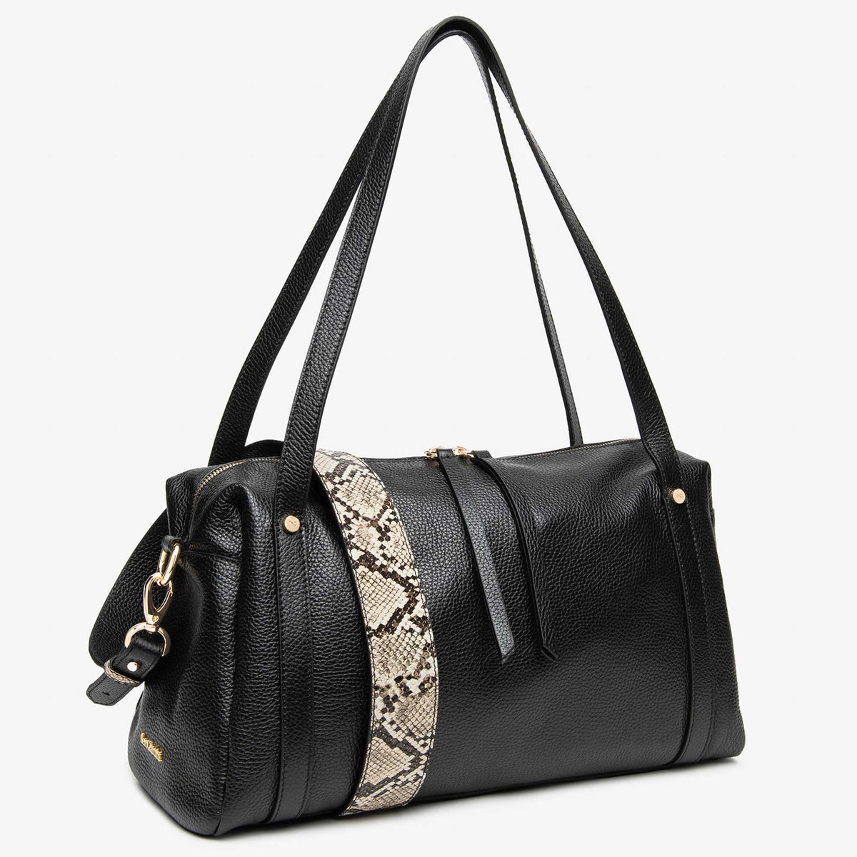 Borsa bauletto NeroGiardini I644350D-100 nera vista laterale