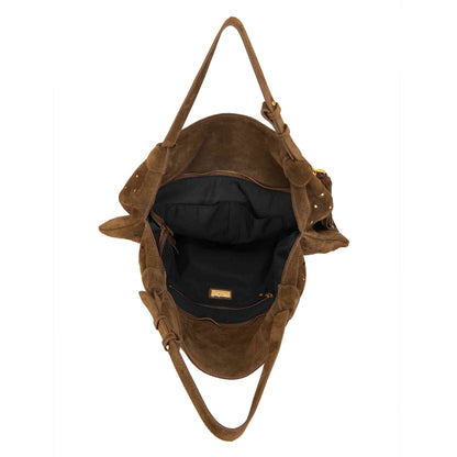 Borsa shopping La Carrie Metropolis marrone interno e chiusura zip