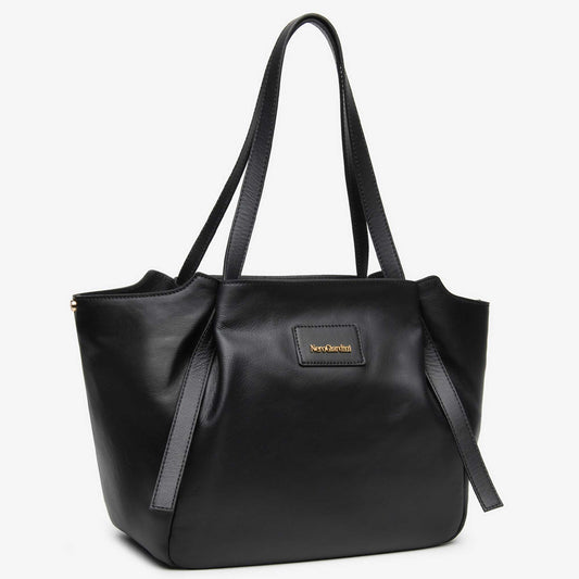 Borsa tote in pelle nera NeroGiardini donna dettaglio